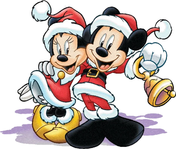 Mickey and Minnie Mouse Christmas Santa PNG Transparent