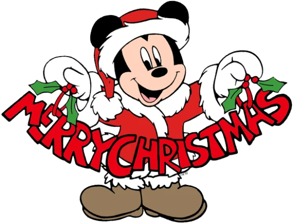 Santa Mickey Mouse Merry Christmas PNG