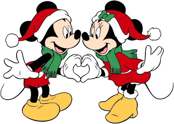Mickey and Minnie Christmas Heart Hands PNG