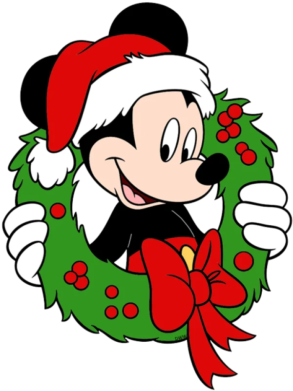 Mickey Mouse Christmas Wreath PNG Transparent Background