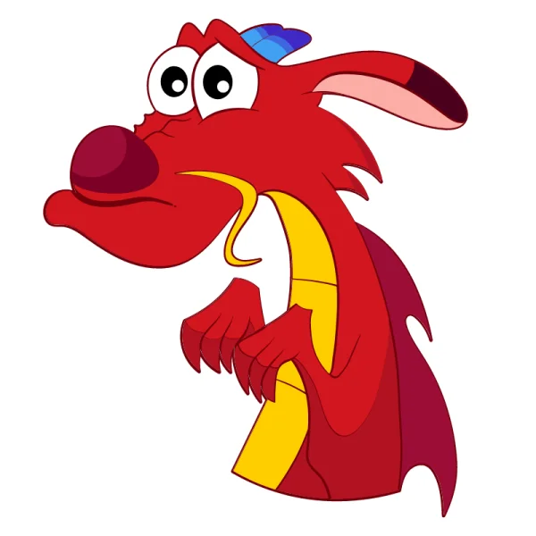 Mushu Dragon Cartoon Sticker PNG Transparent Background