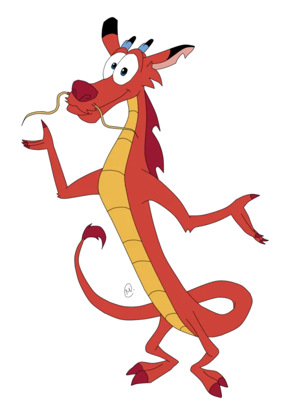 Mushu Disney Mulan Red Dragon Character PNG