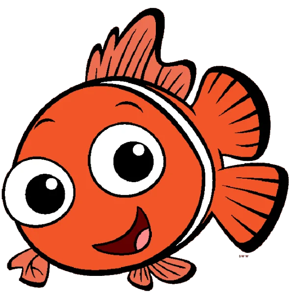 Happy Cartoon Clownfish PNG Transparent