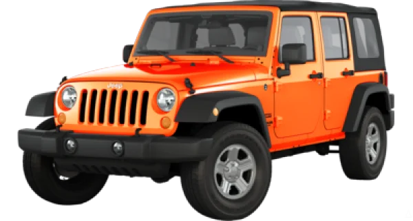 Orange Jeep Wrangler PNG Transparent Background