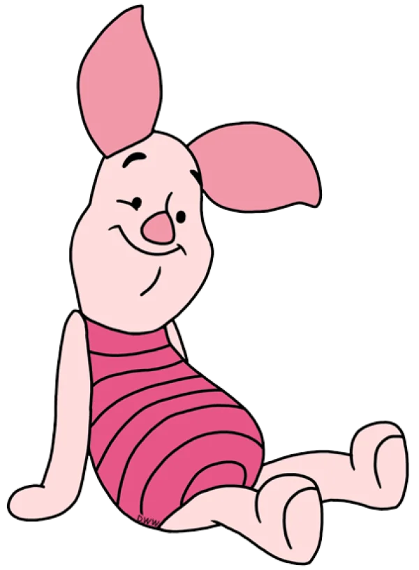 Piglet Sitting PNG Transparent Background