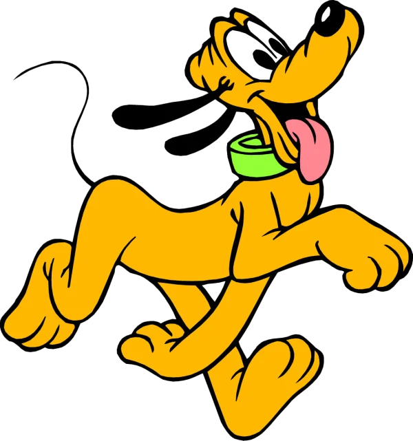 Pluto Running Cartoon Dog PNG Transparent Background