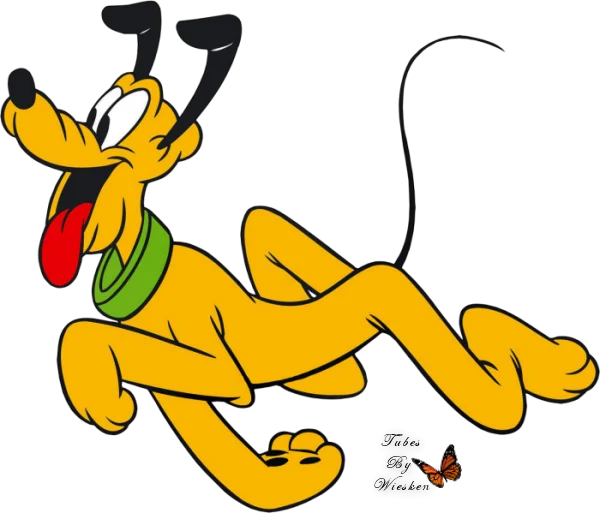 Pluto Running with Butterfly PNG Transparent