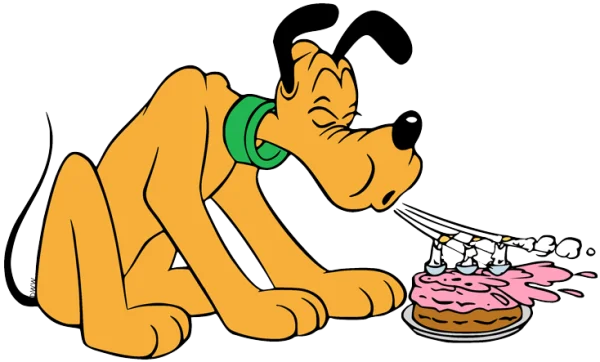 Pluto Blowing Out Birthday Candles PNG Transparent