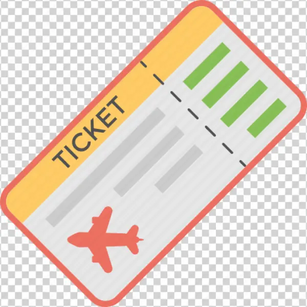 Airplane Flight Ticket PNG Transparent