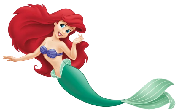 Ariel The Little Mermaid Waving PNG Transparent Background
