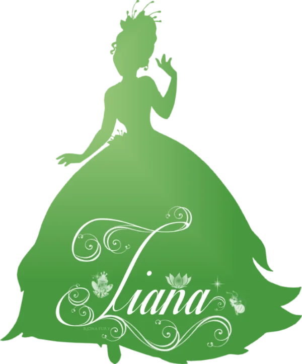 Green Princess Tiana Silhouette PNG