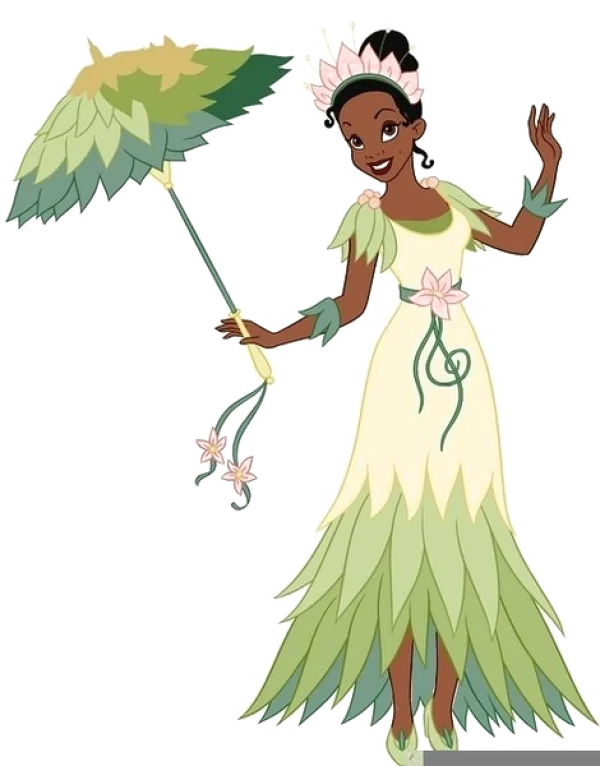 Princess Tiana in Leaf Dress PNG Transparent