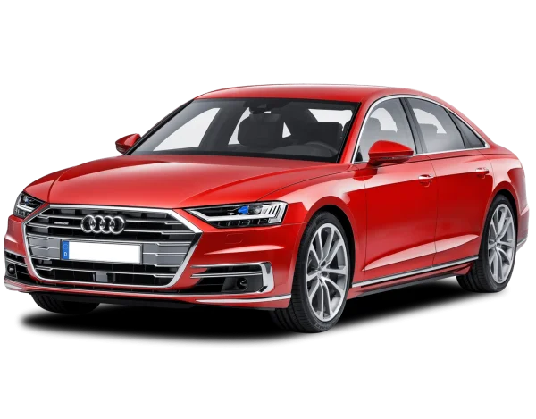 Red Audi A8 Sedan PNG Transparent Background