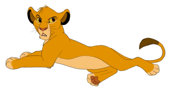 Young Simba from The Lion King Lying Down PNG