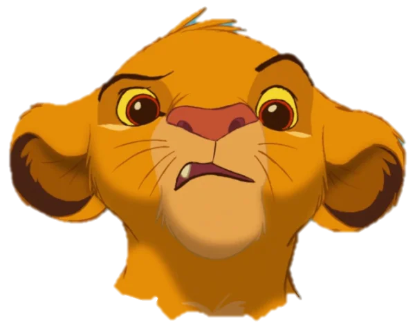 Simba Worried Face PNG Transparent