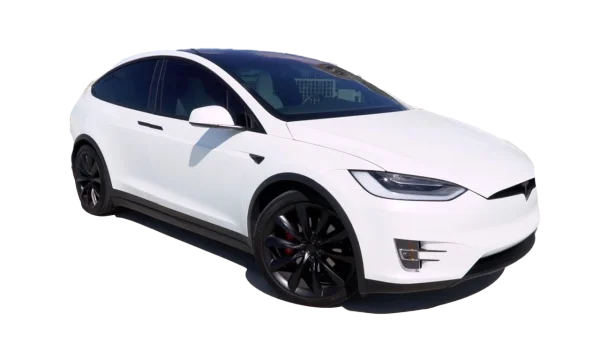 White Tesla Model X PNG Transparent Background