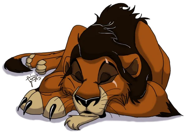 Sad Cartoon Lion King Scar PNG Transparent