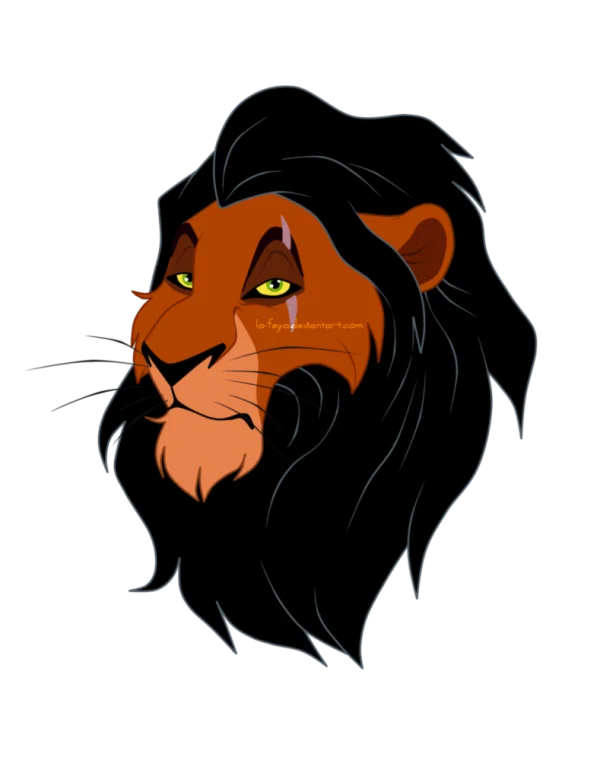 Scar Lion King Villain Head PNG