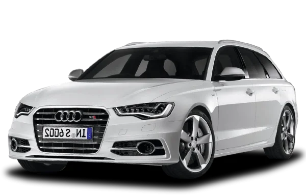 White Audi A6 Avant Car PNG Transparent Background