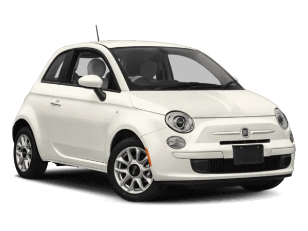 White Fiat 500 Car PNG Transparent Background