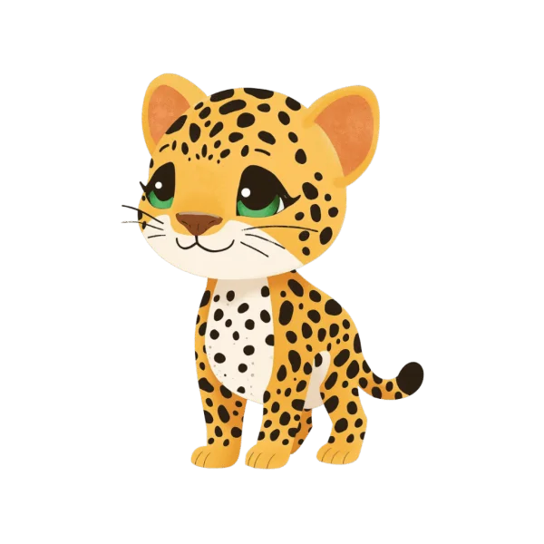 Cute Baby Leopard Cub PNG Transparent Background