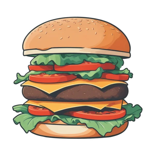 Big Double Cheeseburger PNG Transparent Background