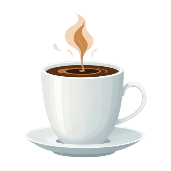 Hot Coffee Cup with Steam PNG Transparent Background