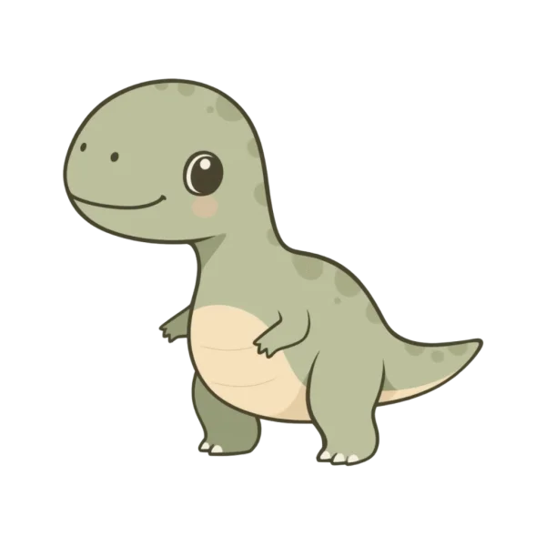 Adorable Cartoon Baby Dinosaur PNG Transparent Background