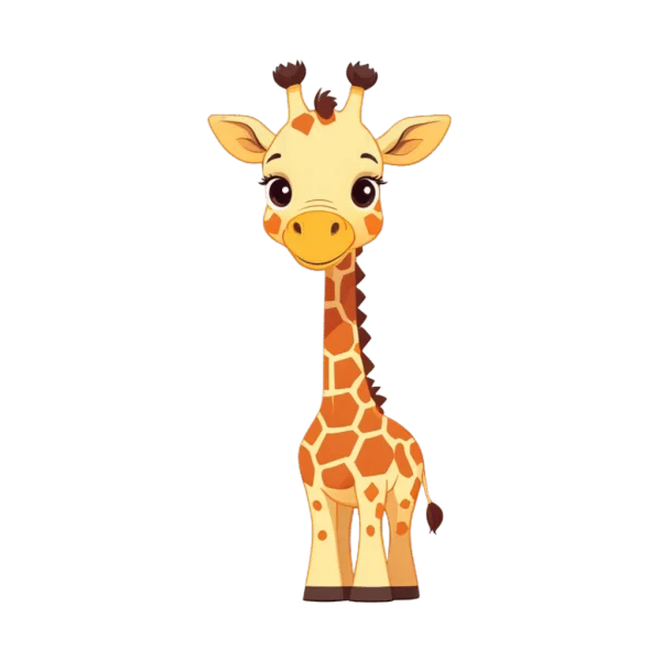 Cute Cartoon Giraffe PNG Transparent Background