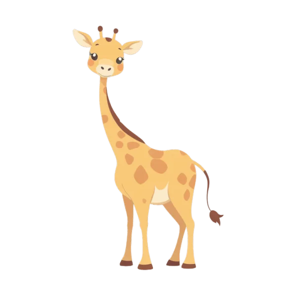 Adorable Cartoon Giraffe PNG Transparent Background