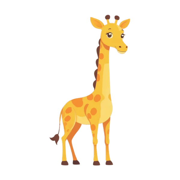 Cute Cartoon Giraffe PNG Transparent Background