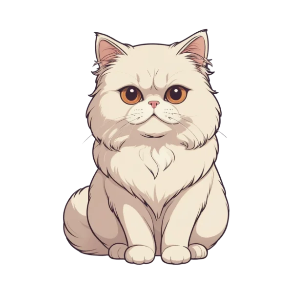 Adorable Fluffy White Persian Cat PNG