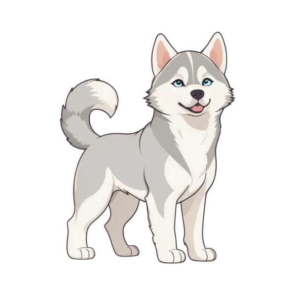 Happy Husky Dog Sticker PNG