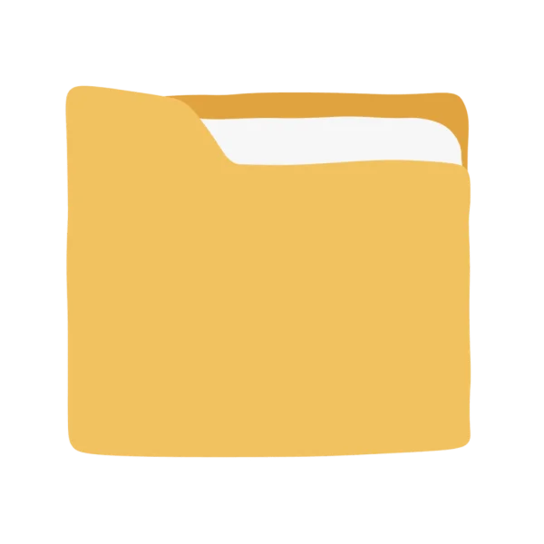 Yellow Folder with Document PNG Transparent Background
