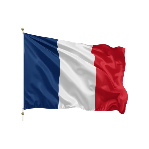 French Flag Waving Transparent Background PNG