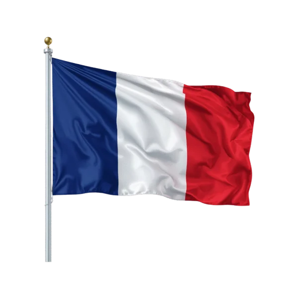 French Flag Waving PNG Transparent Background