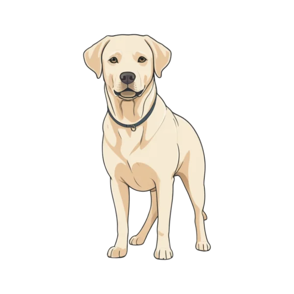 Cartoon Yellow Labrador Retriever Dog PNG Transparent