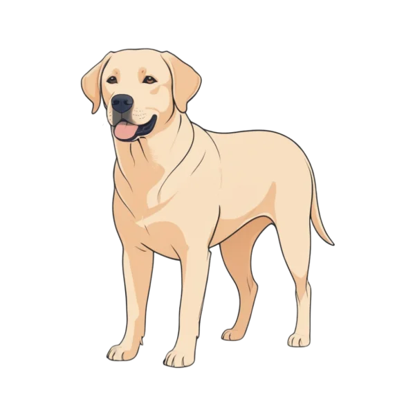 Happy Yellow Labrador Retriever Dog PNG Transparent Background