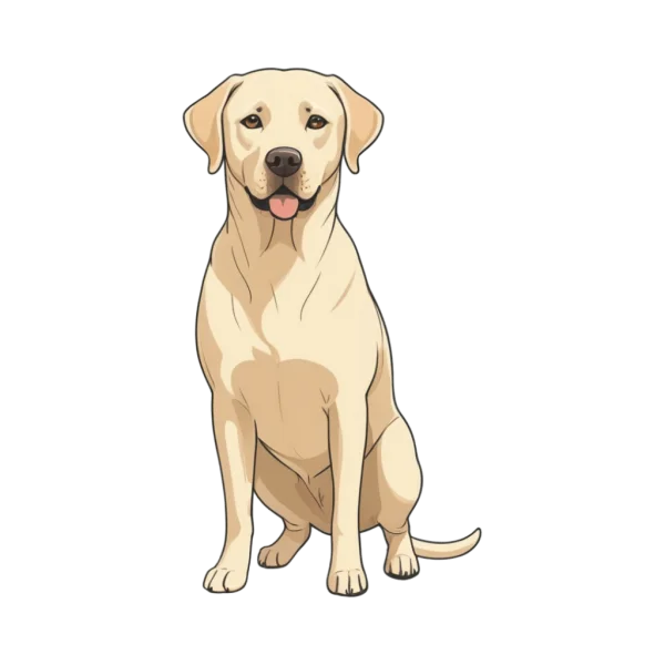 Sitting Yellow Labrador Dog Illustration PNG