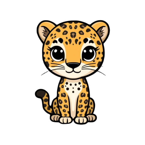 Cute Cartoon Leopard Cub PNG