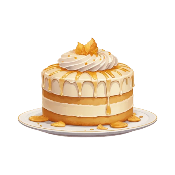 Caramel Drip Layer Cake PNG Transparent