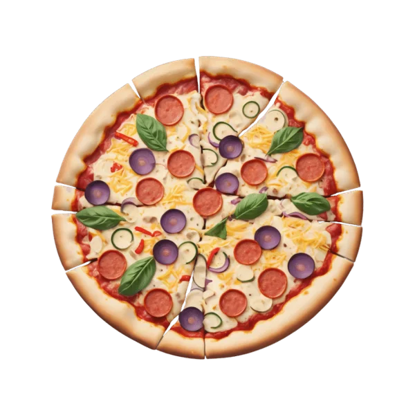 Sliced Pepperoni Pizza PNG Transparent Background