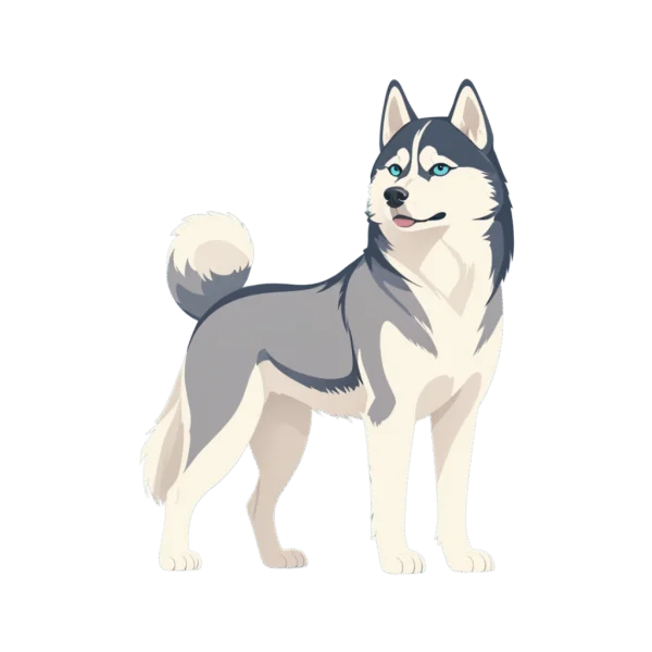 Husky Dog Illustration PNG Transparent Background