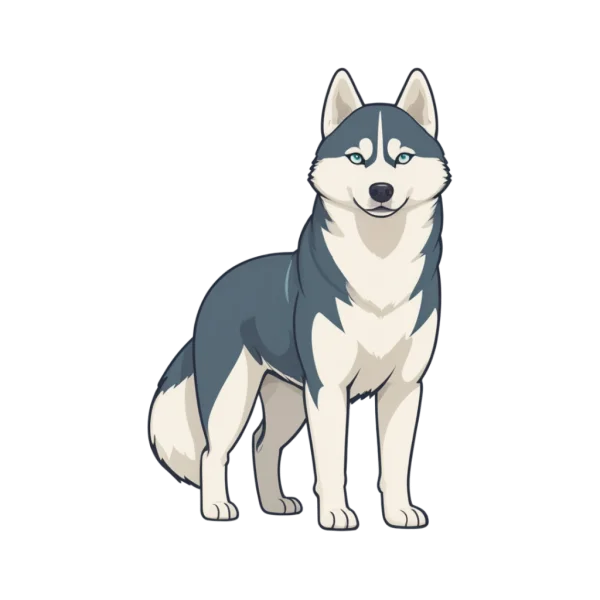 Cartoon Husky Dog PNG Transparent Background