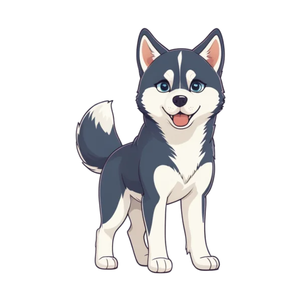 Cute Cartoon Husky Puppy Transparent PNG