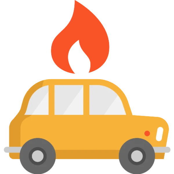 Burning Car Icon PNG Transparent Background