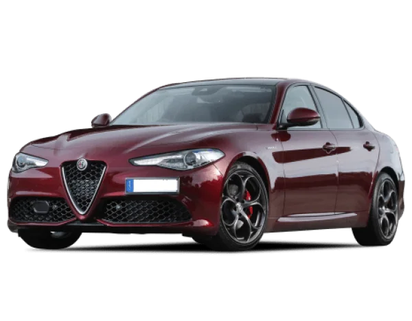 Red Alfa Romeo Giulia Car PNG Transparent Background