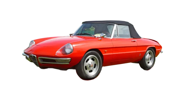 Red Vintage Convertible Car PNG Transparent Background