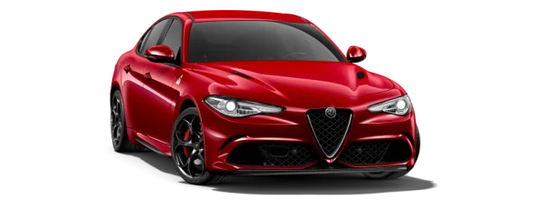 Red Alfa Romeo Giulia Sports Car PNG Transparent Background