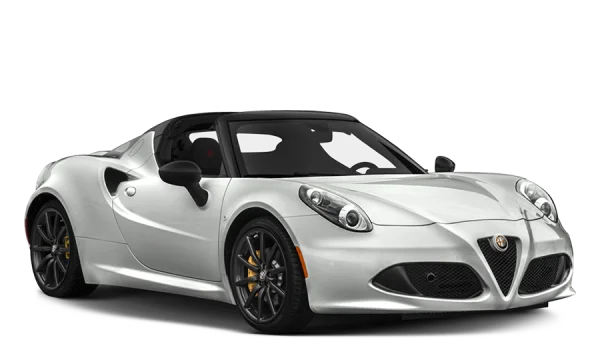 Silver Alfa Romeo 4C Spider Convertible PNG Transparent